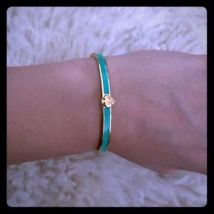 kate spade Gold-Tone Bangle with Teal Enamel